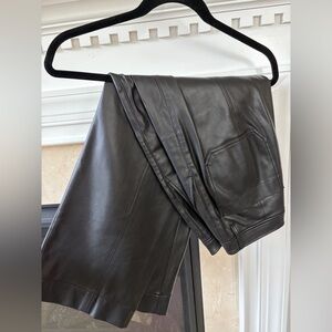 Madewell Black Cropped Leather Pants